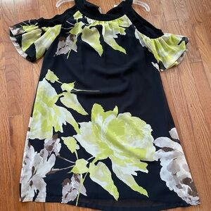 EXPRESS Floral Cold Shoulder Dress SIZE MEDIUM
